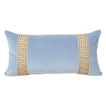 Powder Blue Velvet with Greek Key Trim (Last Chance)