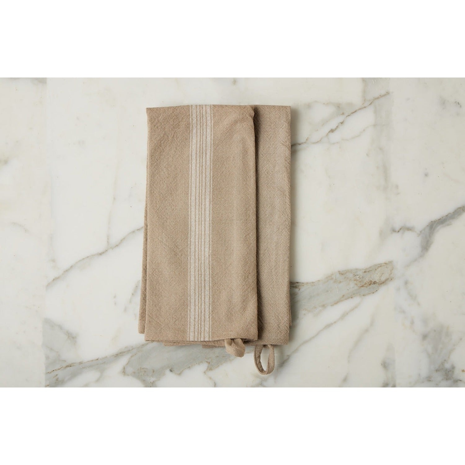 Kitchen Tea Towel, Vintage White Stripe, Set of 2