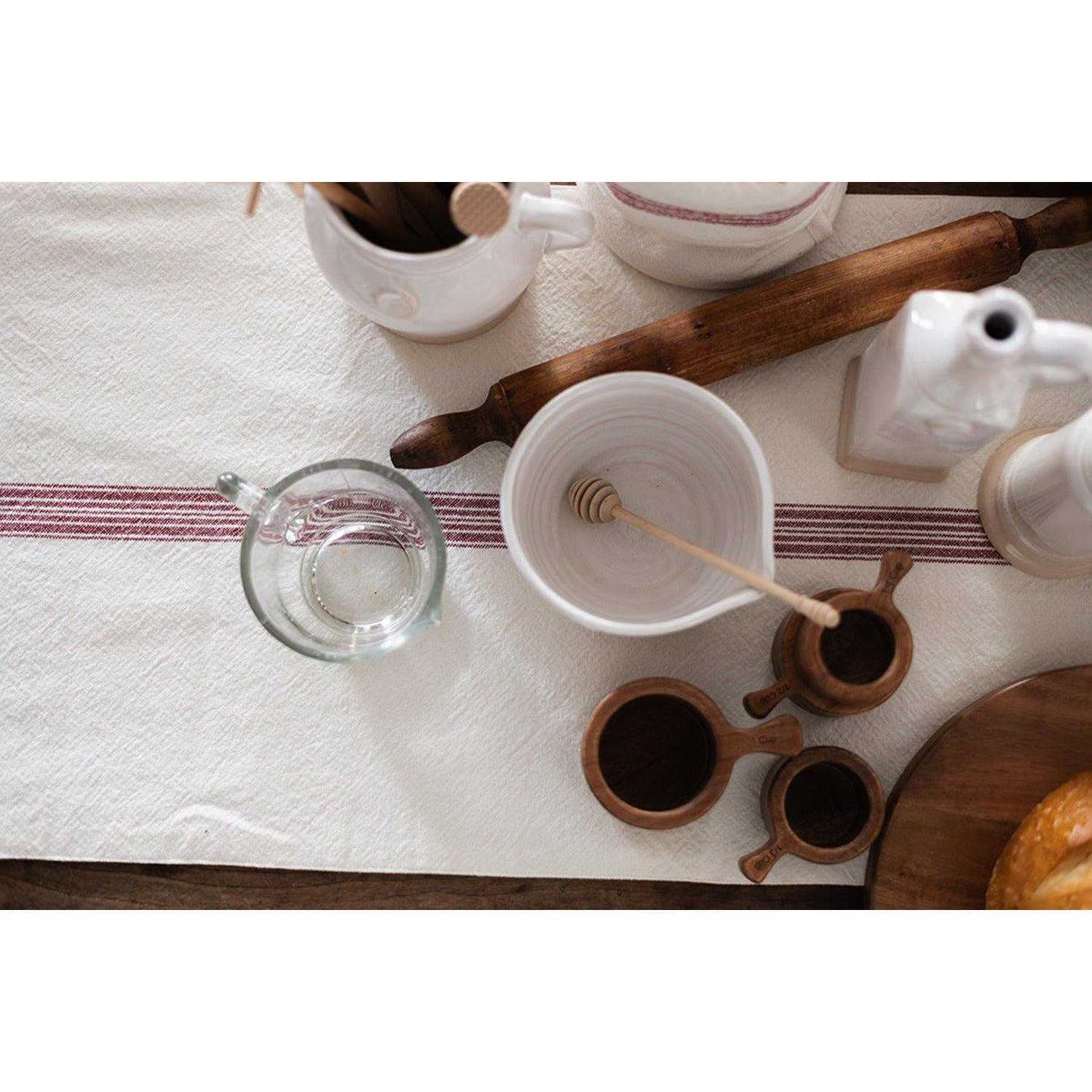Table Runner, Vintage Merlot Red Stripe Runner