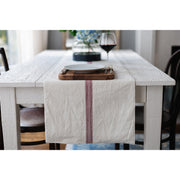 Table Runner, Vintage Merlot Red Stripe Runner