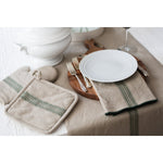 Dinner Napkins, Vintage Spruce Green Stripe, Set of 4