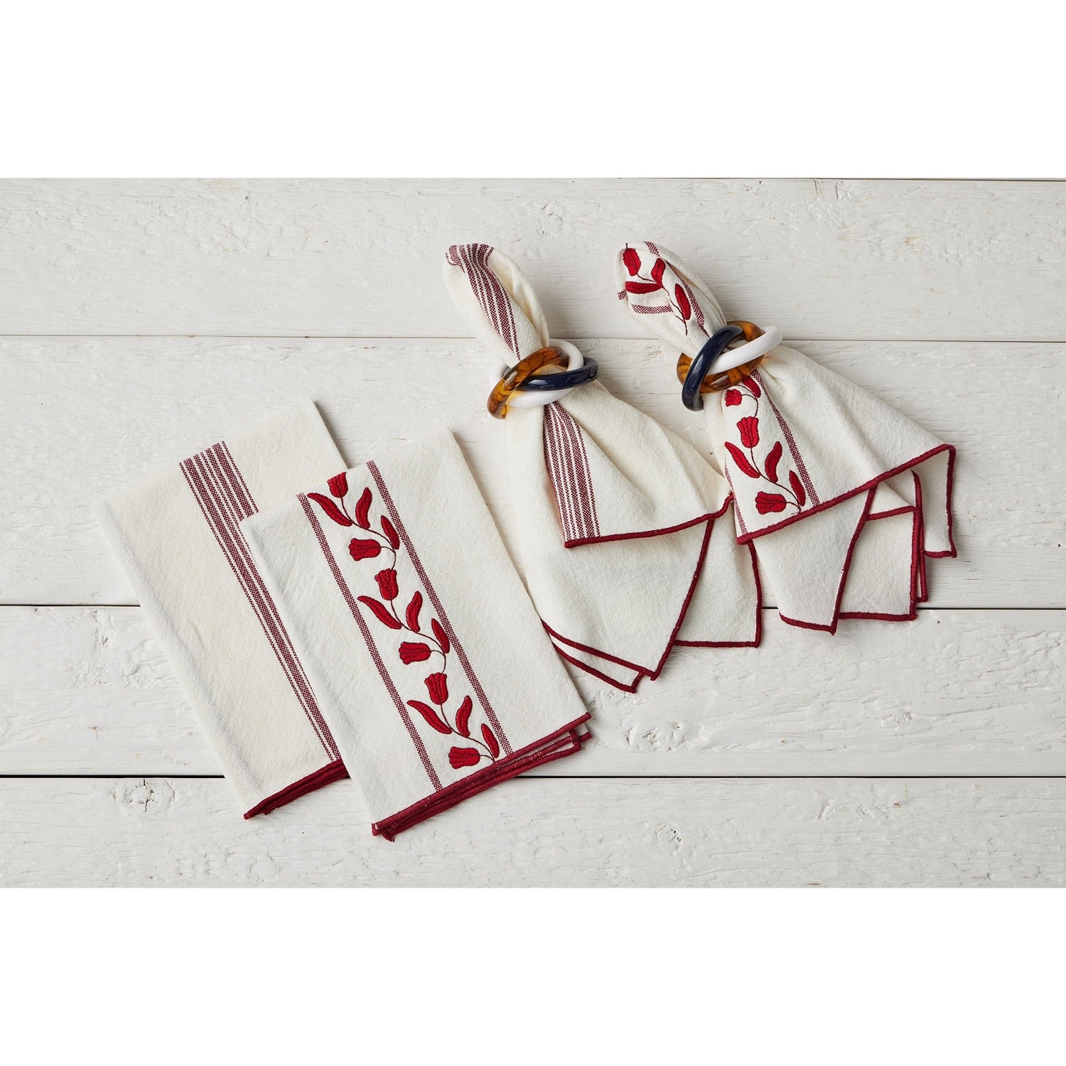 Dinner Napkins, Merlot Red Tulip, Set of 4