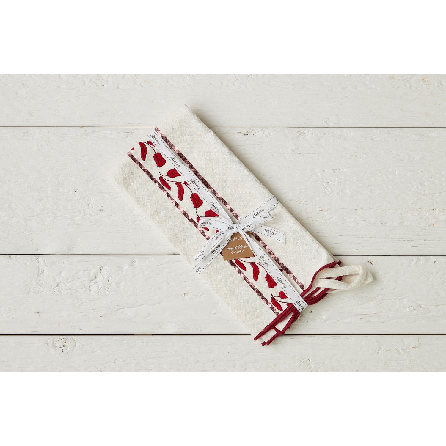 Kitchen Tea Towel, Merlot Red Tulip, Set of 2