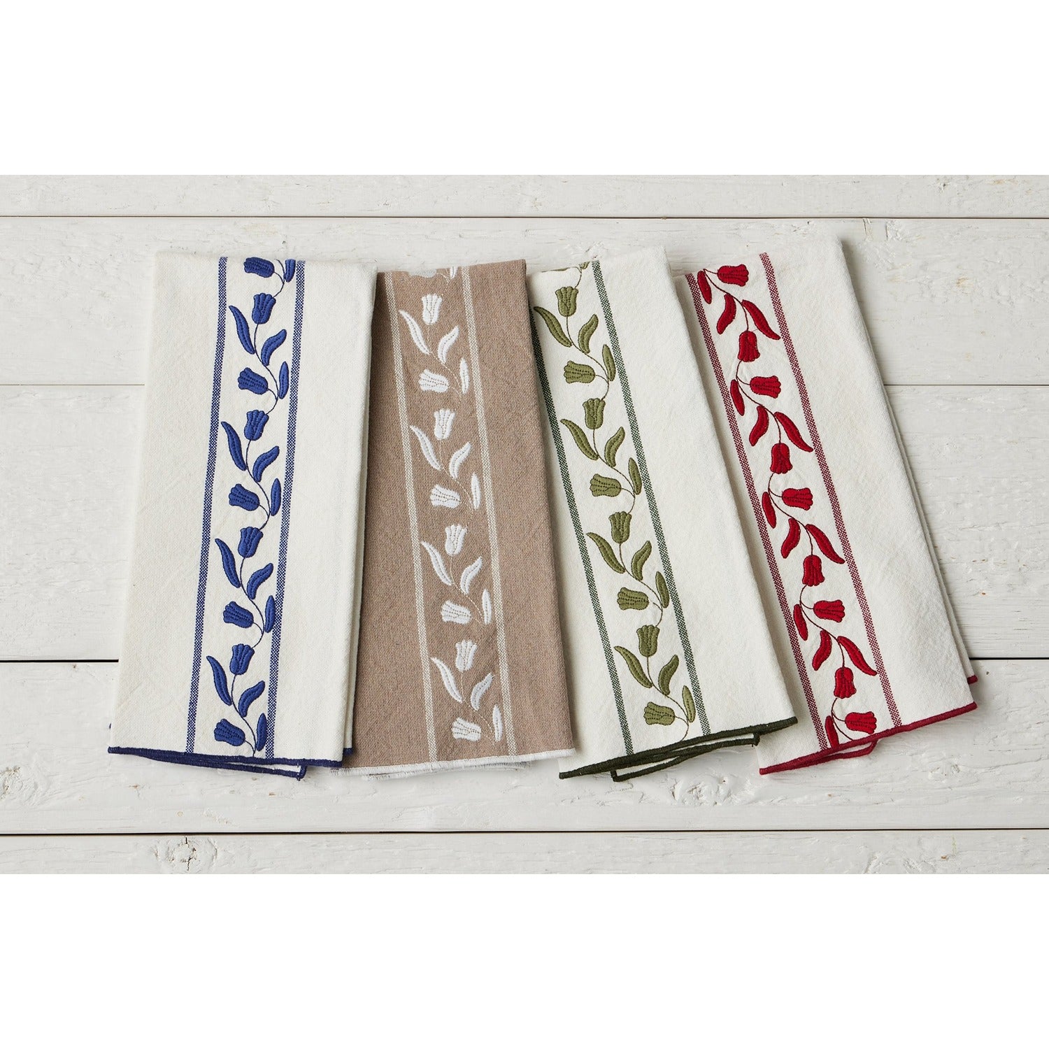Kitchen Tea Towel, Merlot Red Tulip, Set of 2