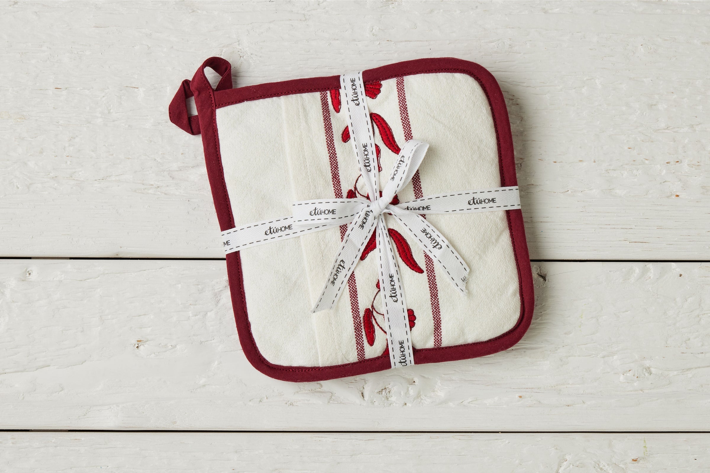 Pot Holder, Merlot Red Tulip, Set of 2