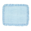 Blue Stripes - Quilted Placemats with Ruffle  - Set of 4