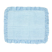 Blue Stripes - Quilted Placemats with Ruffle  - Set of 4