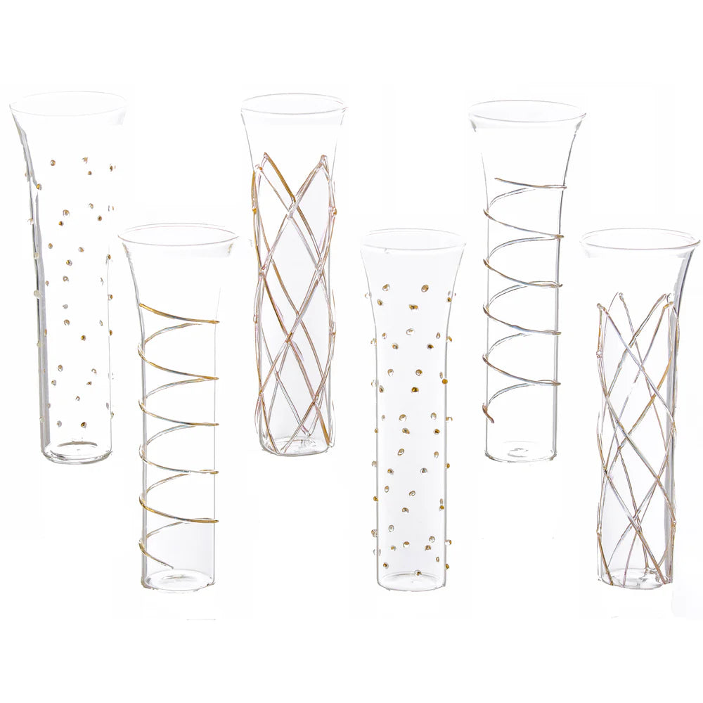 Razzle Dazzle Champagne Flutes with Accents, Set of 6