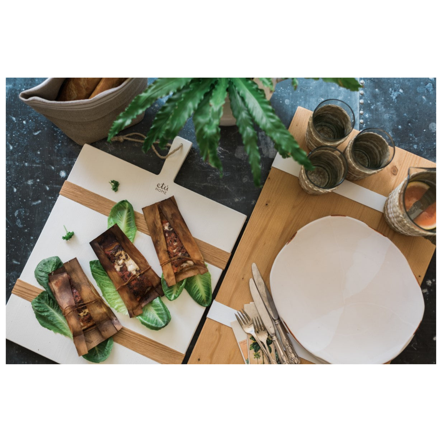 White Rectangle Mod Charcuterie Board