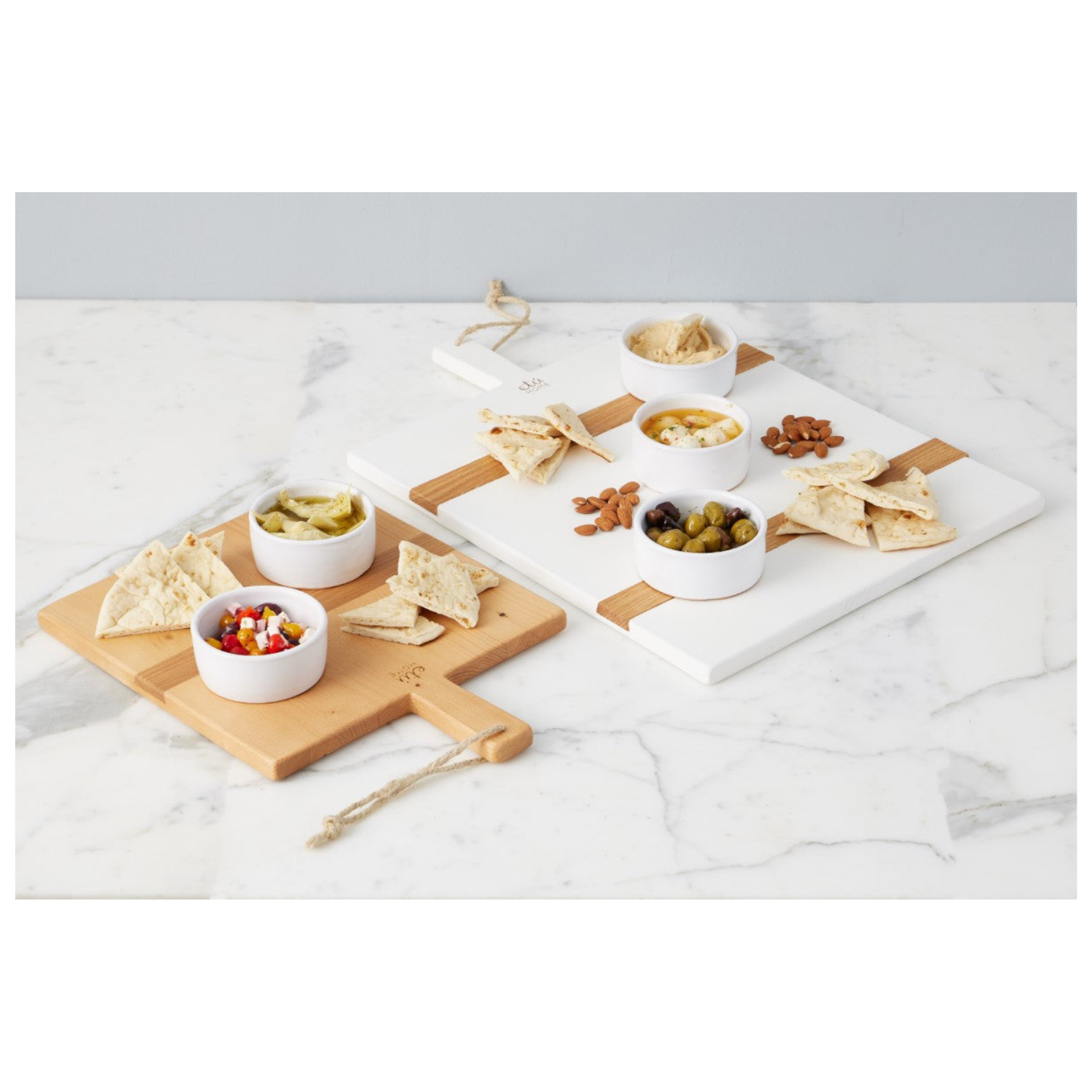 White Rectangle Mod Charcuterie Board, Medium