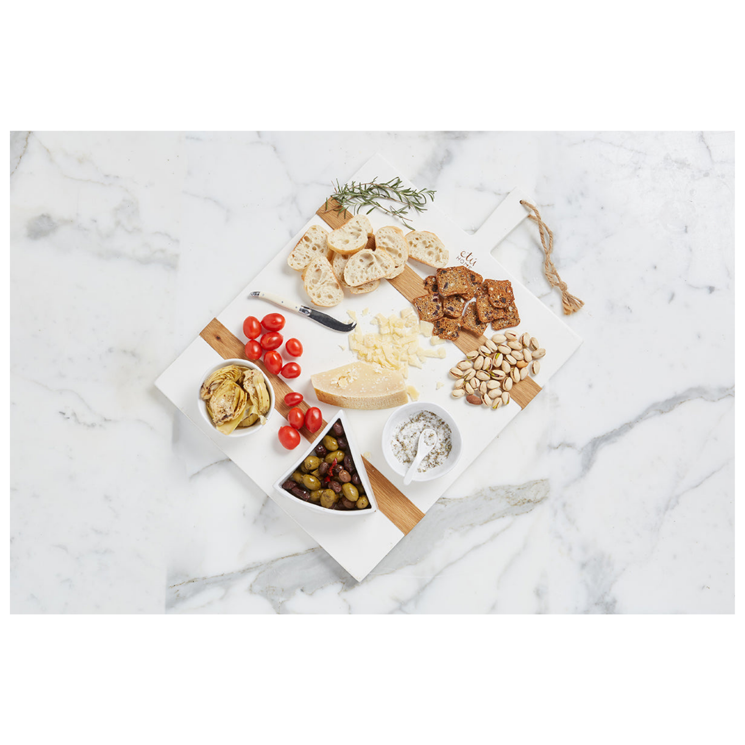 White Rectangle Mod Charcuterie Board, Medium