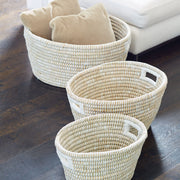 Raven Oval Baskets with Handles Set of 3