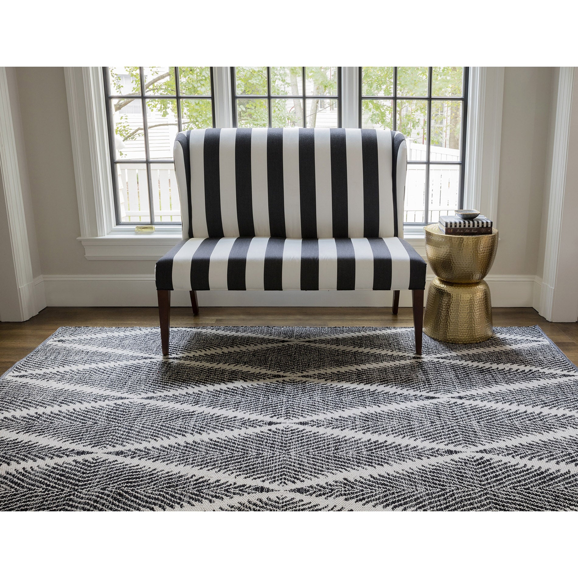 Erin Gates by Momeni River Beacon Black Hand Woven Indoor Outdoor Area Rug