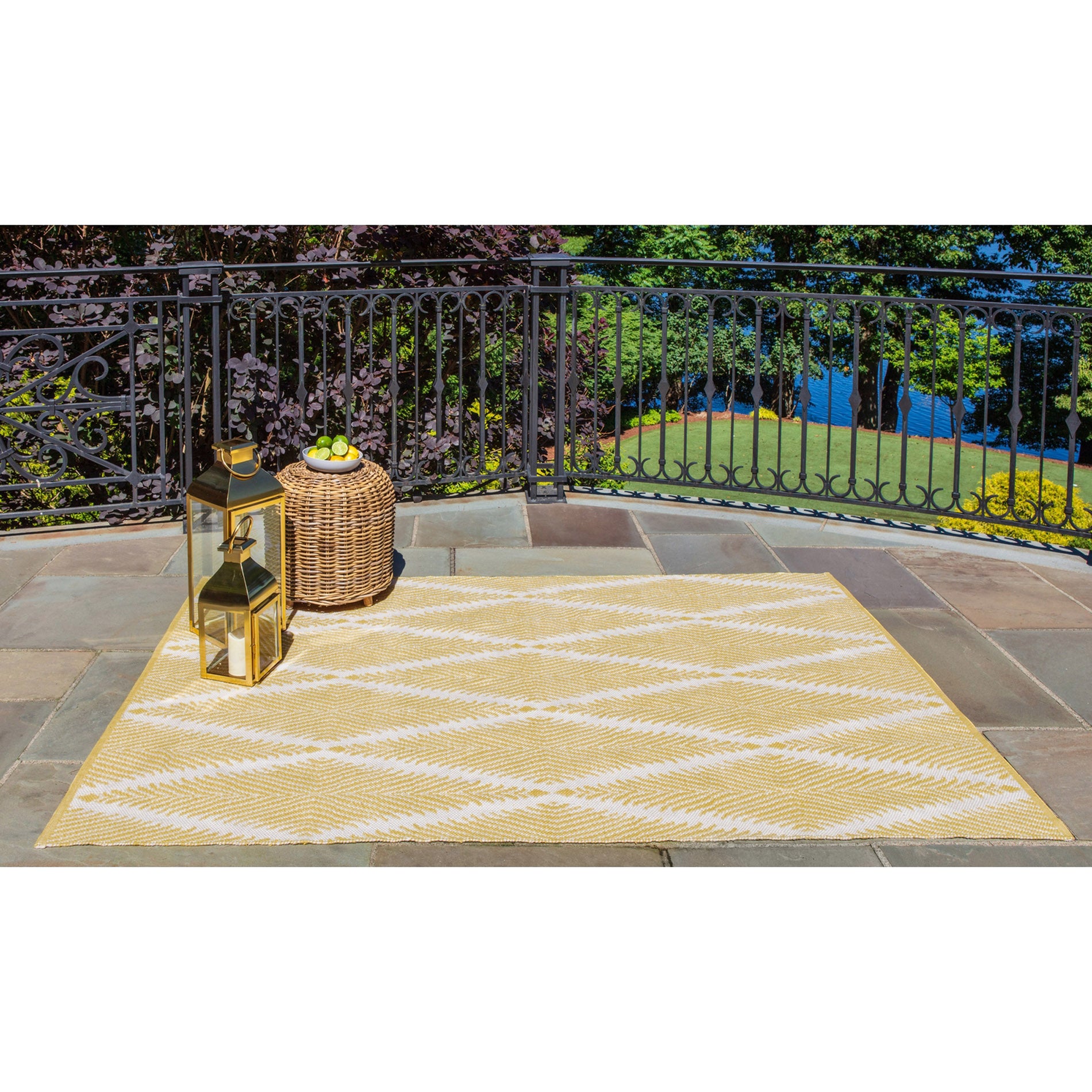 Erin Gates by Momeni River Beacon Citron Hand Woven Indoor Outdoor Area Rug