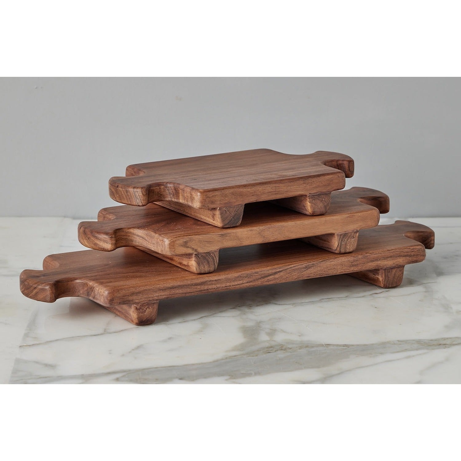Normandy Wood Riser Footed Tray