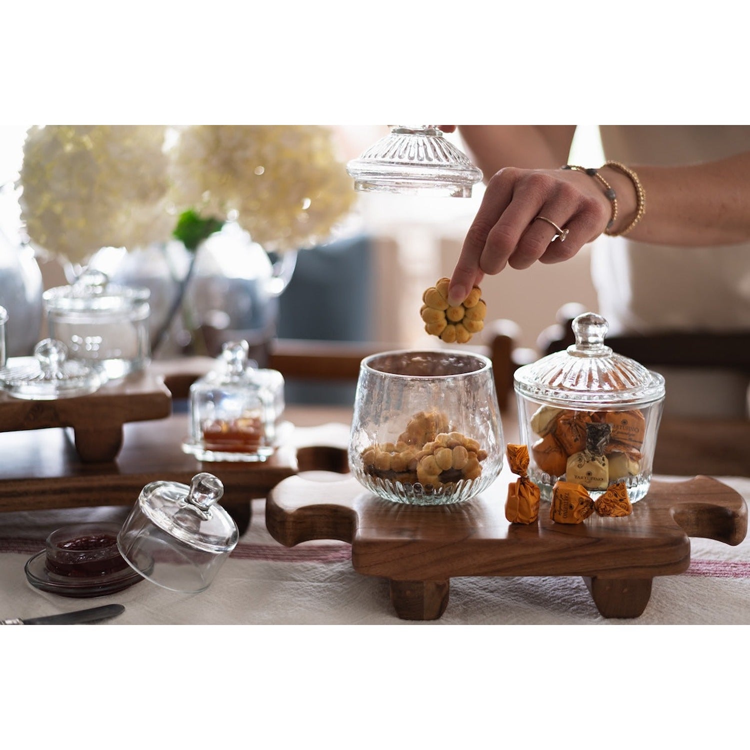 Normandy Wood Riser Footed Tray