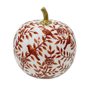 Rusty Red Bird & Vine Pumpkin