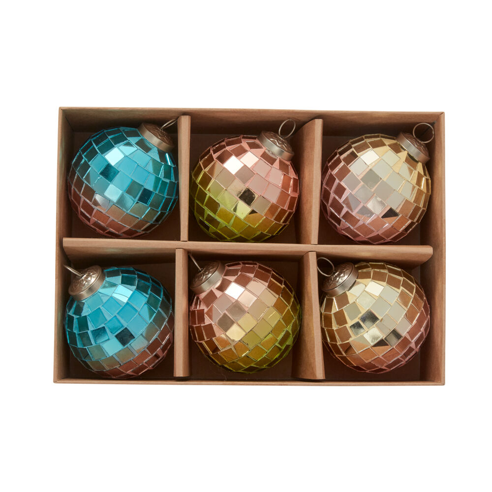 Rainbow Disco Ornament Set