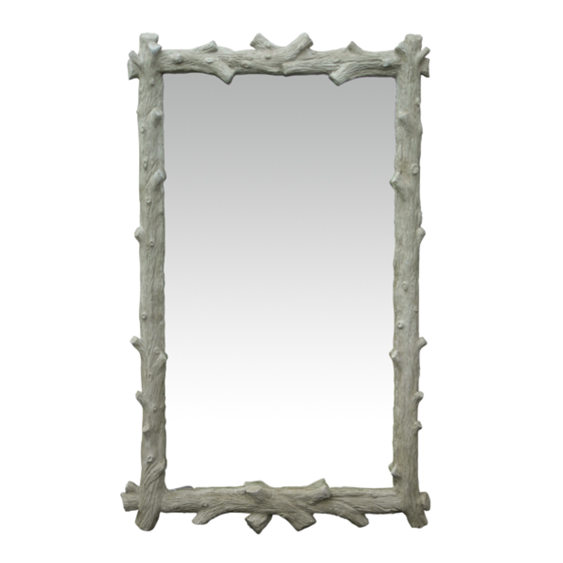 Faux Bois Mirror White Plain Mirror