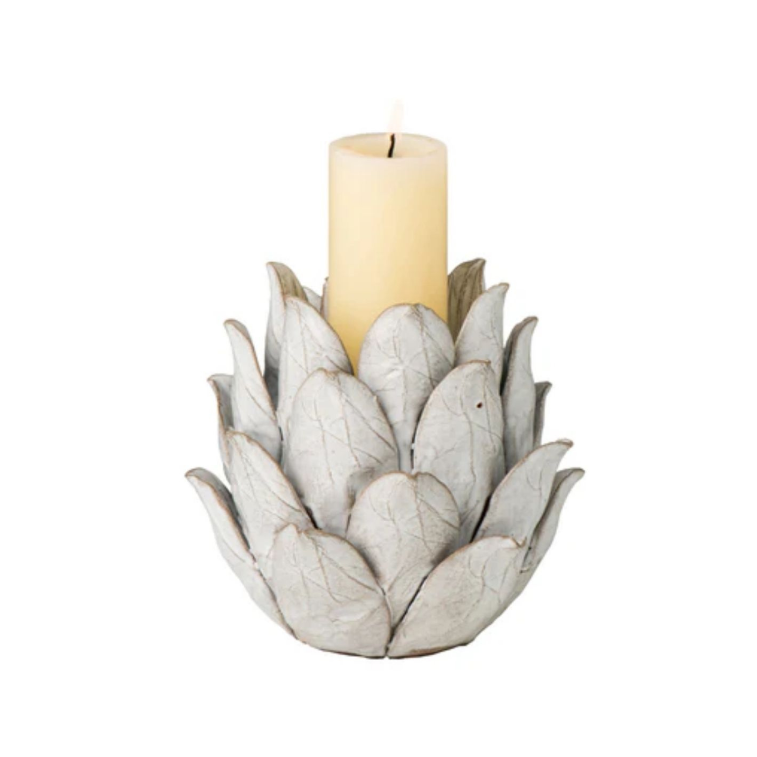 CANDLEHOLDER WHITE ARTICHOKE