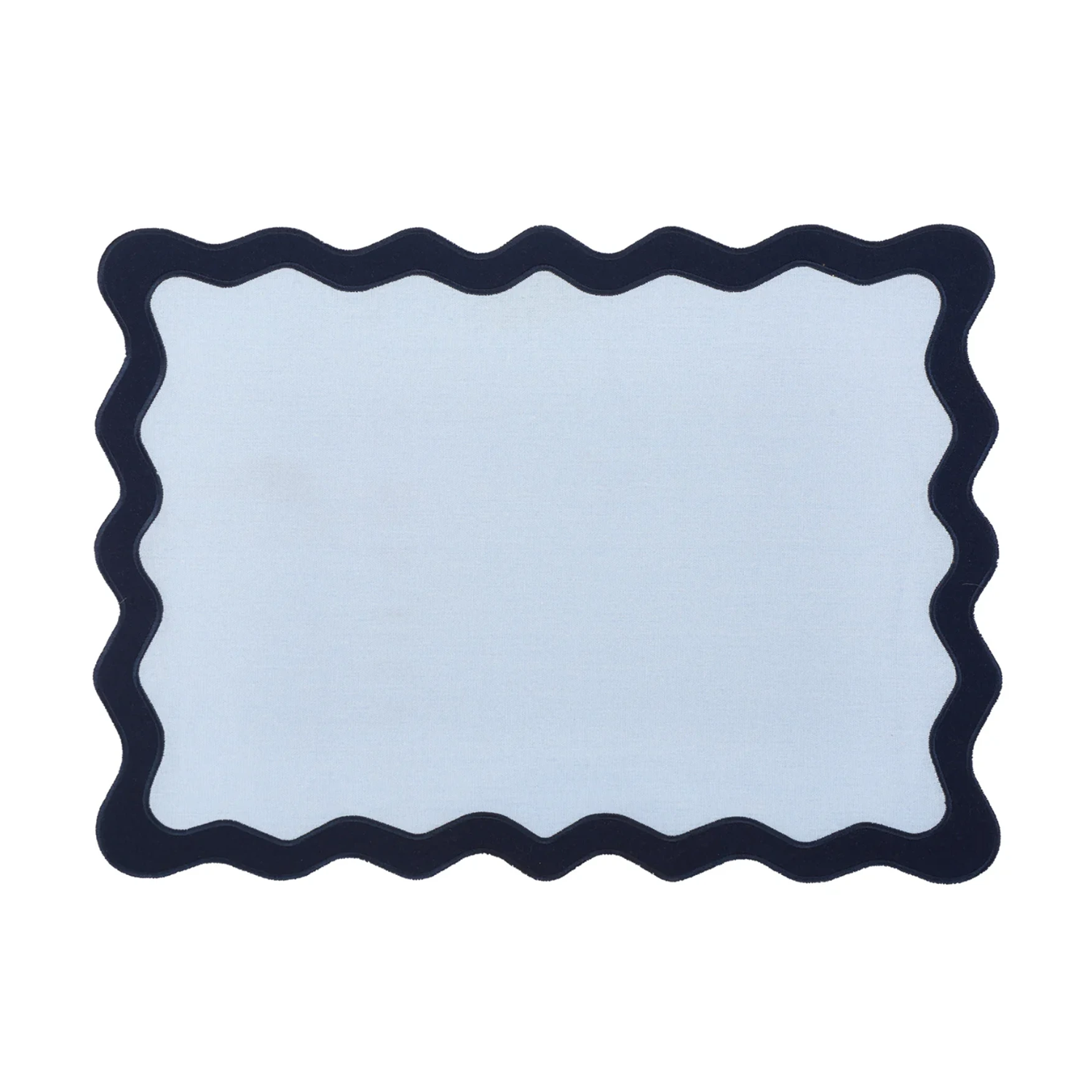 Hampton Pale Blue & Navy Trim Placemat & Napkin