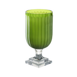 Glass Hurricane, Green Top w/ Clear Base