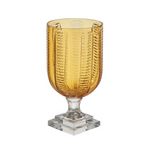 Glass Hurricane, Amber Top w/ Clear Base