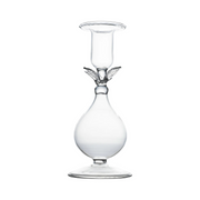 La BoHeme Clear Candlestick, w/ Clear Leaves