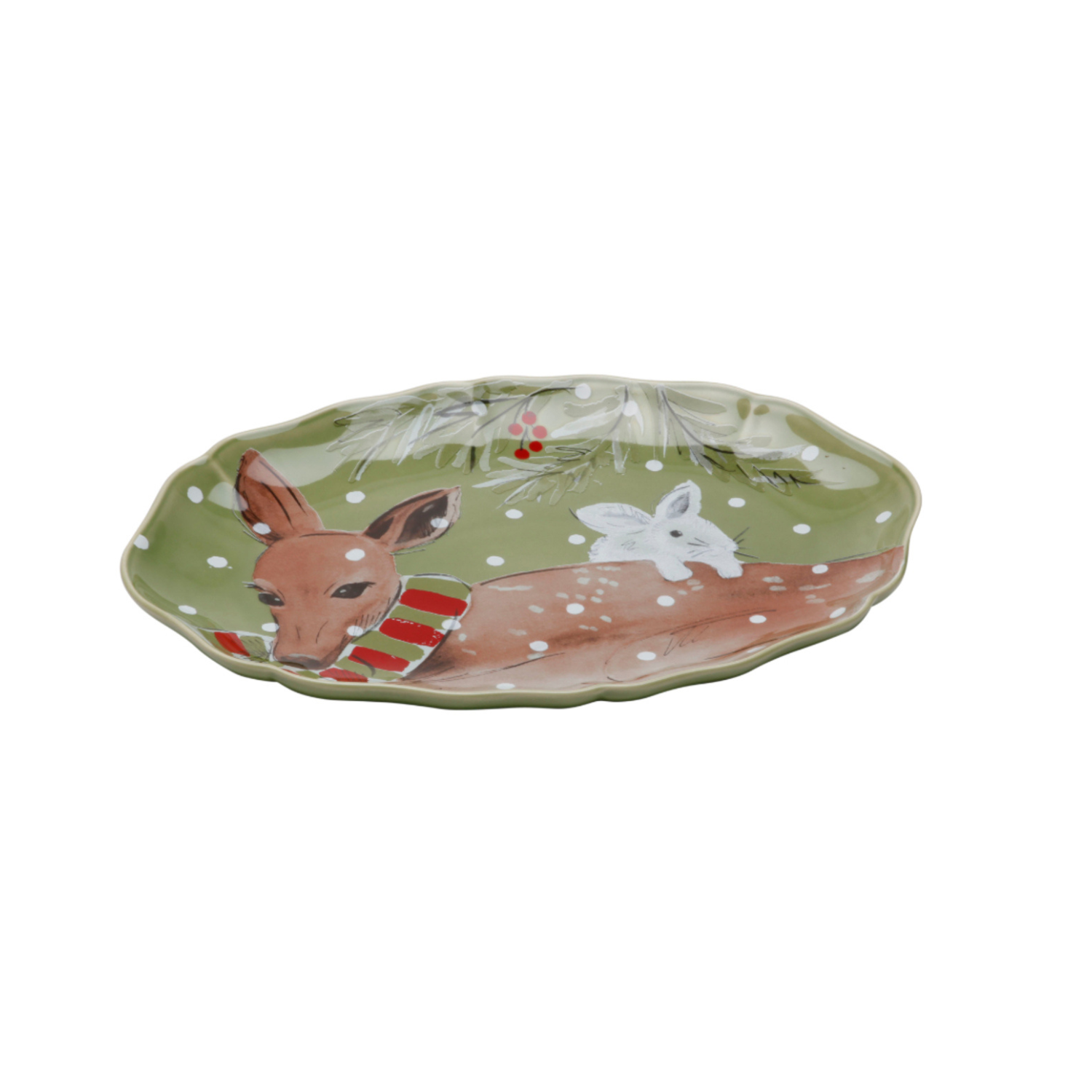 Oval Platter Deer Friends by Casafina