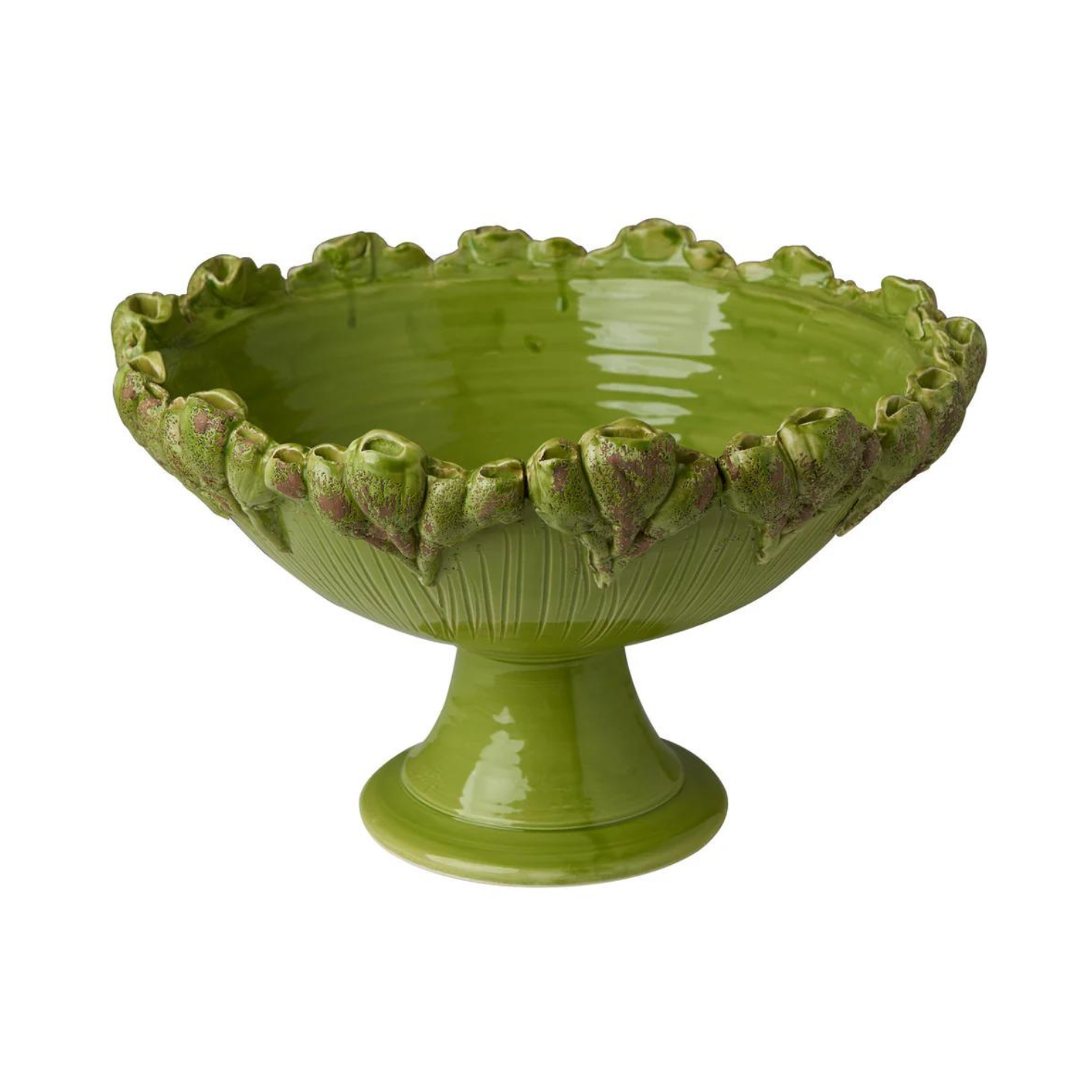 Les Fleur Footed Bowl, Green