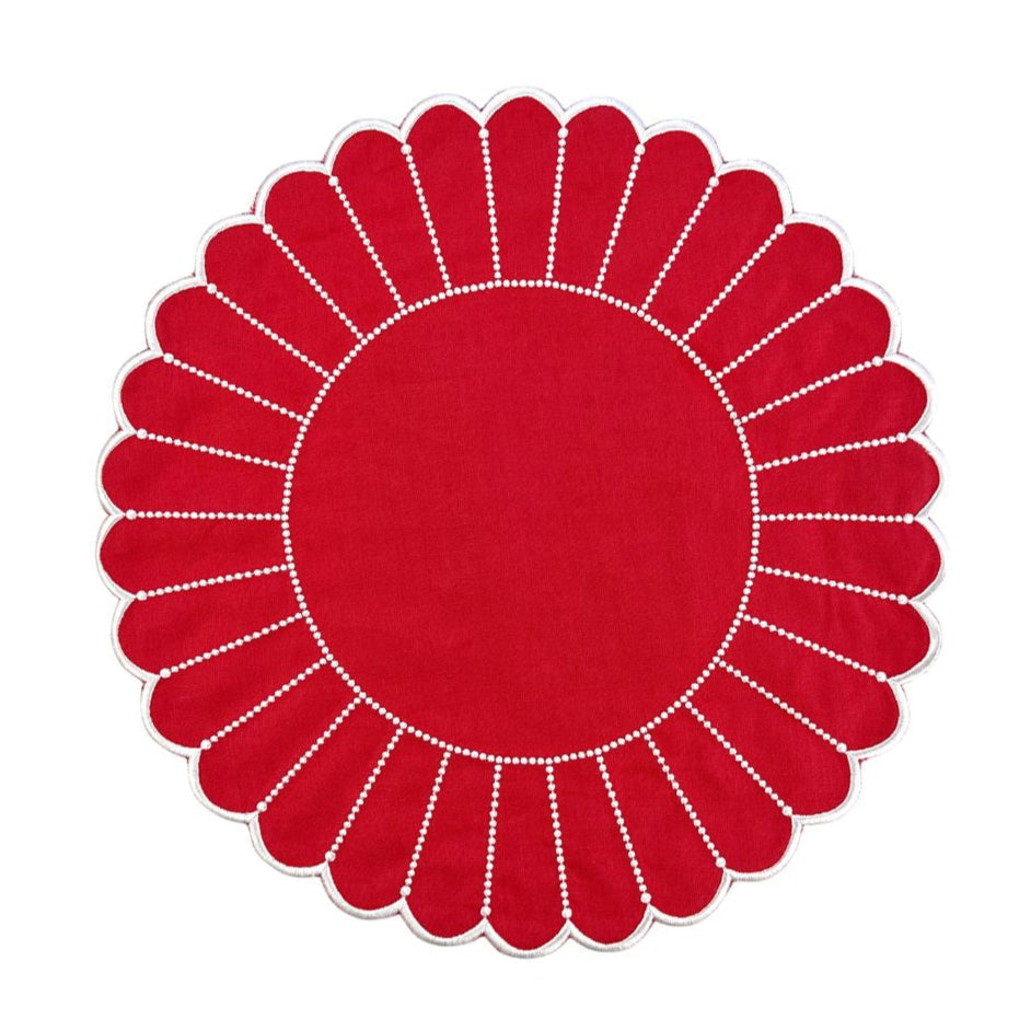 Studio Collection: Pippa Placemat - Red/White (Set of 4)