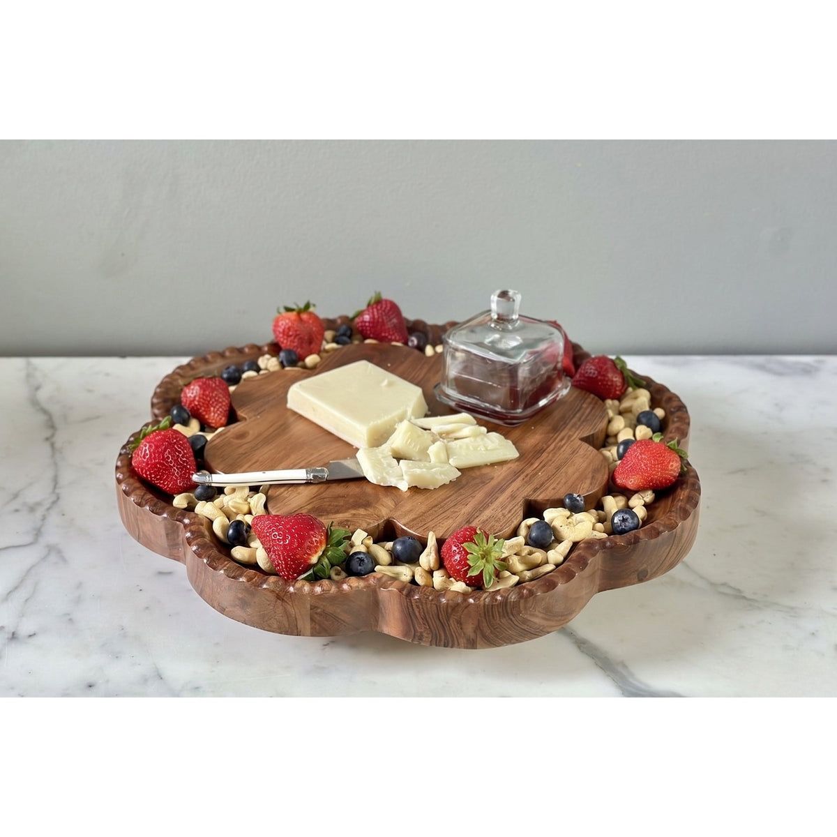 Vintage English Bread Board, Scalloped Lazy Susan