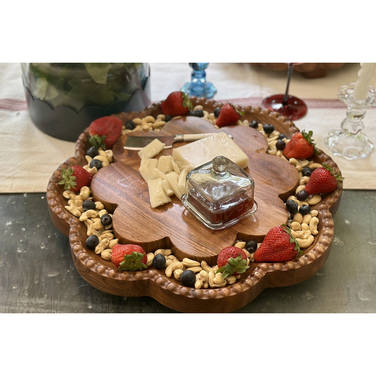 Vintage English Bread Board, Scalloped Lazy Susan