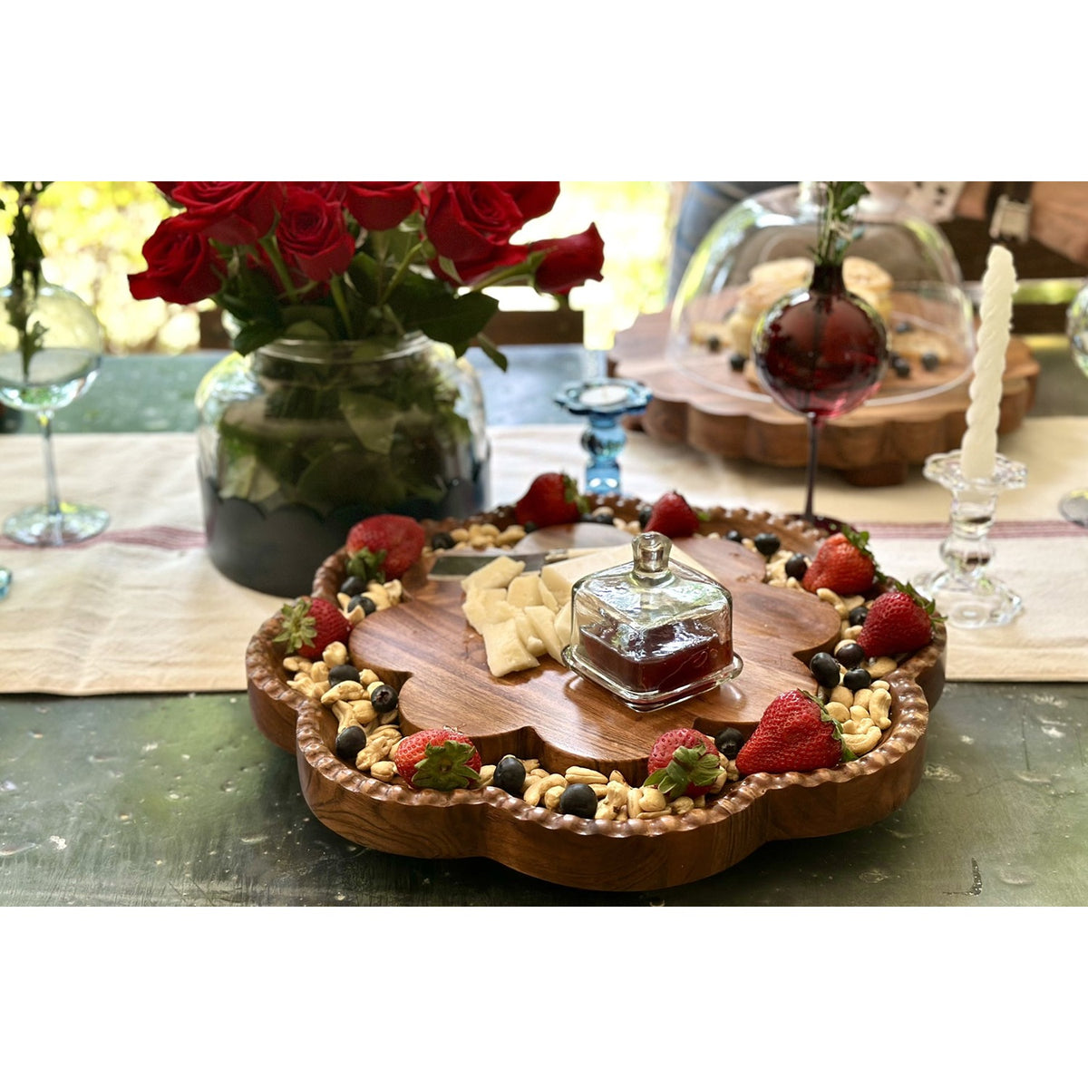 Vintage English Bread Board, Scalloped Lazy Susan
