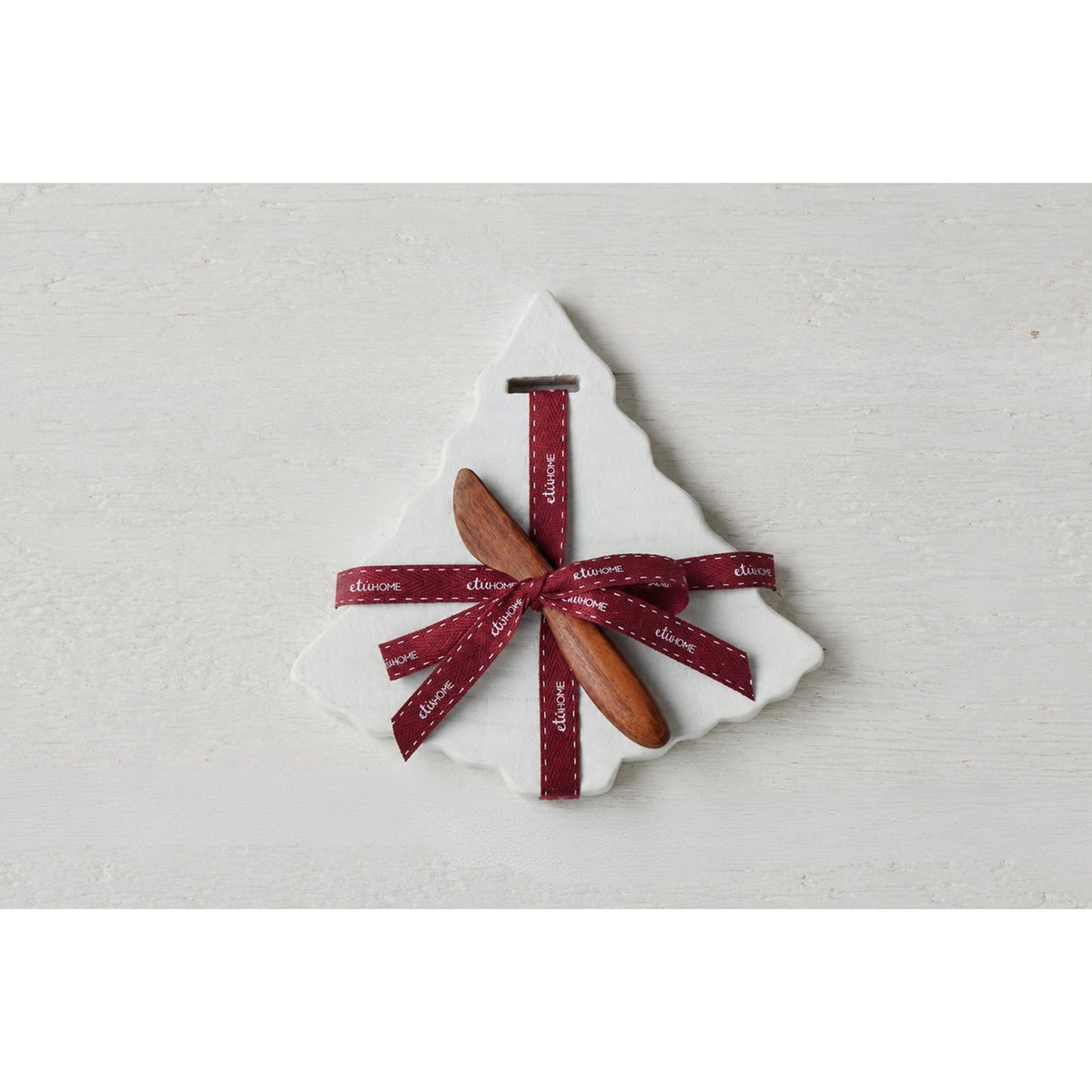 Mini Tree Board, White, Merlot Ribbon