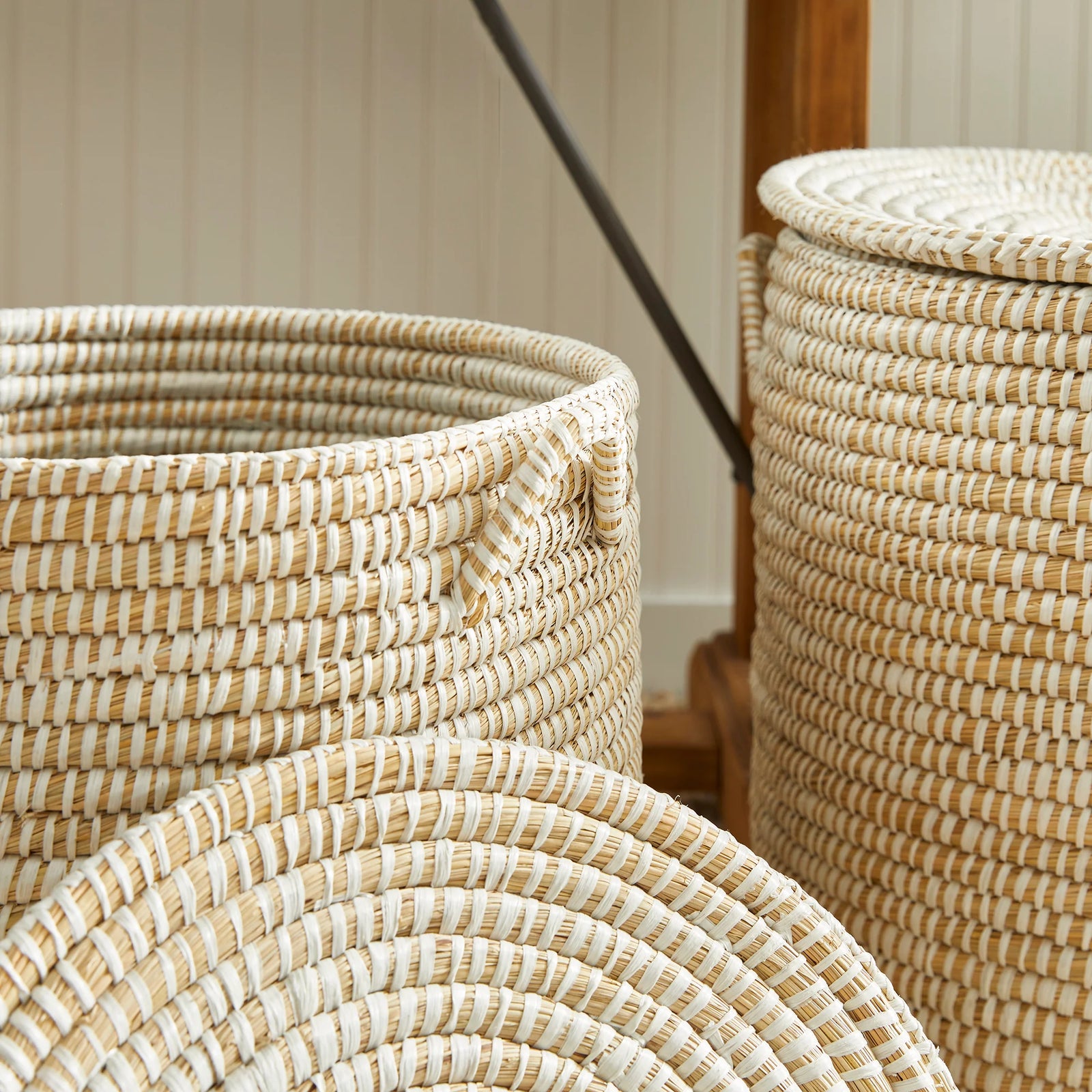 Raven Hamper Baskets with Lids Set of 2