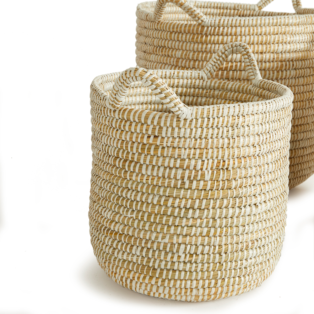 Raven Round Baskets with Handles Set of 3