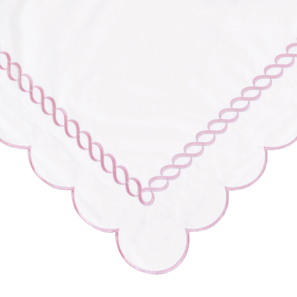 600 Thread Count Scallop Rope Embroidered Cotton Duvet Set