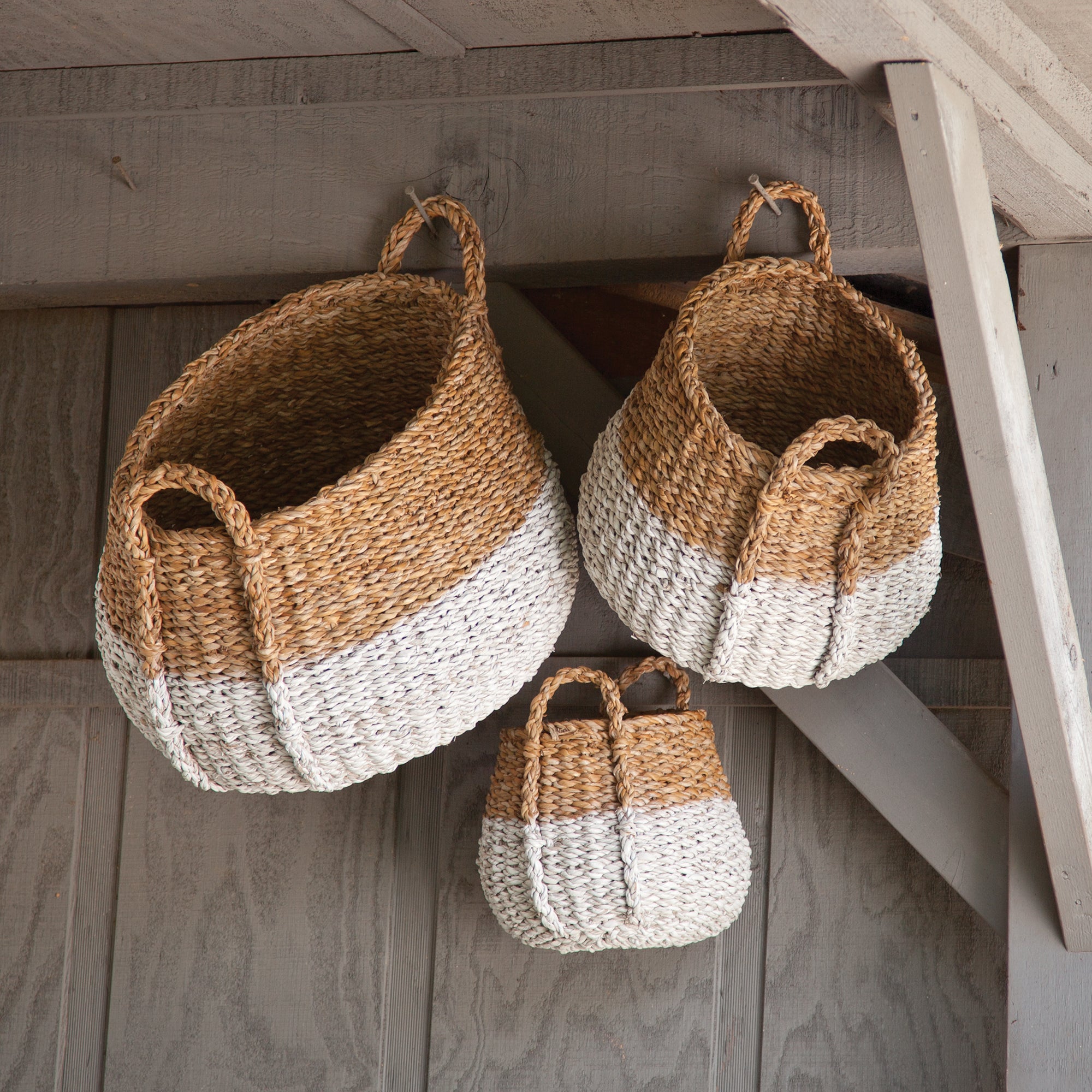 Seagrove Round Baskets with Handles, Set of 3