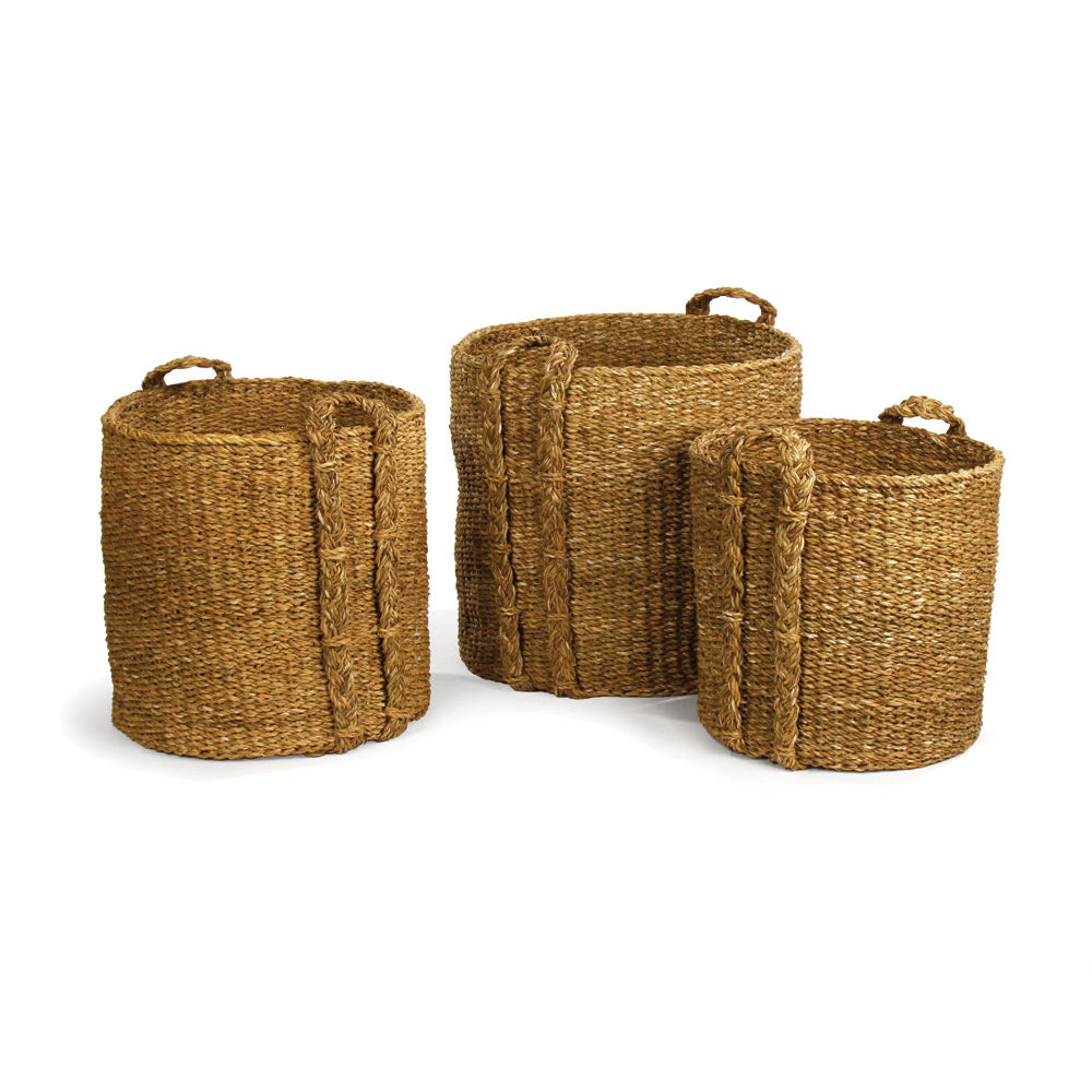 Carex Seagrass Round Baskets Large, Set of 3