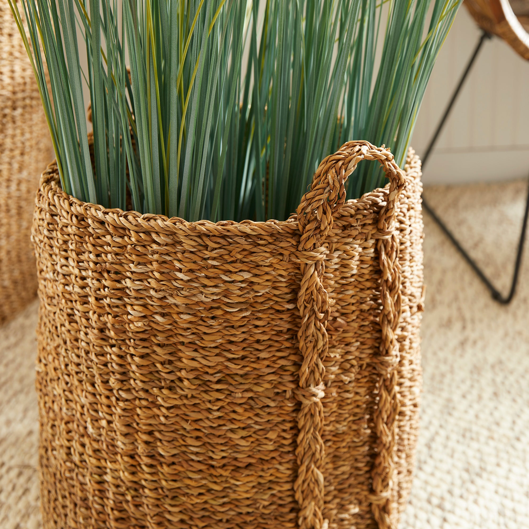 Carex Seagrass Round Baskets Large, Set of 3