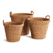 Seagrove Tapered Baskets with Handles, Set of 3