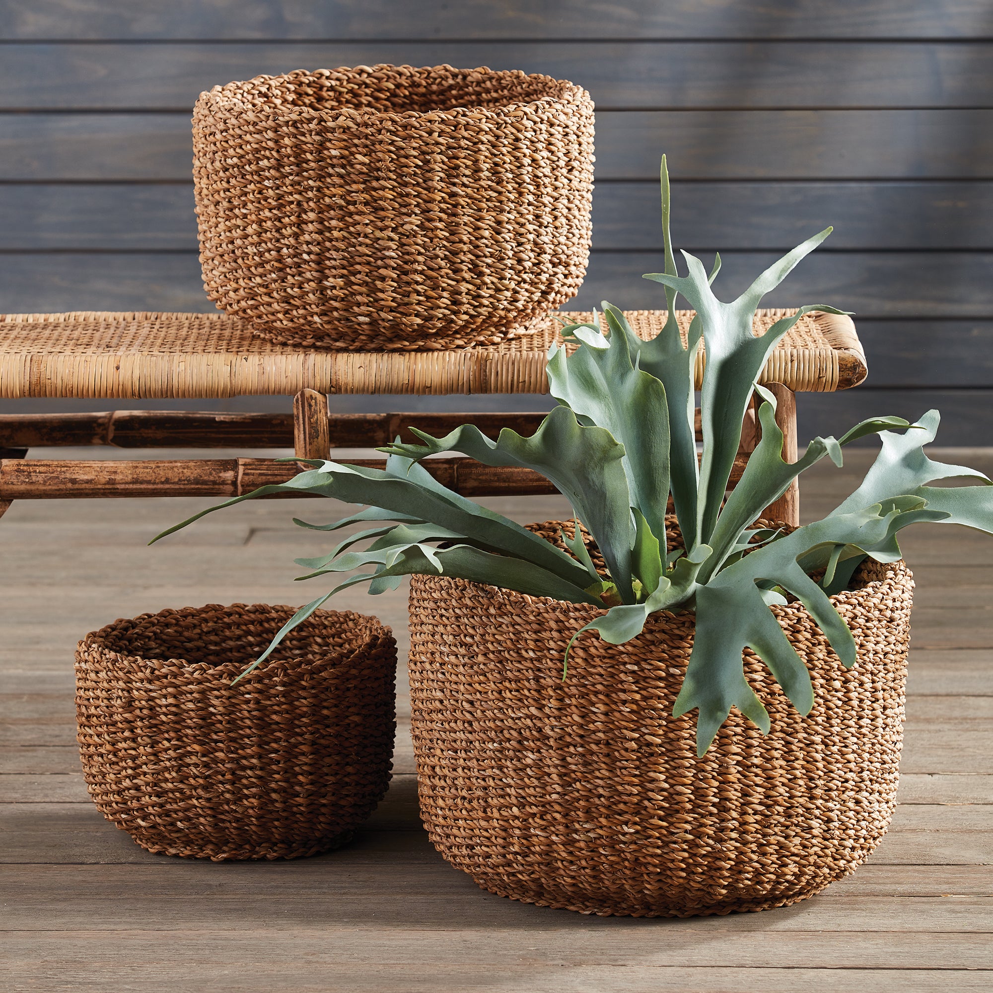 Seagrove Cylindrical Baskets, Set of 3