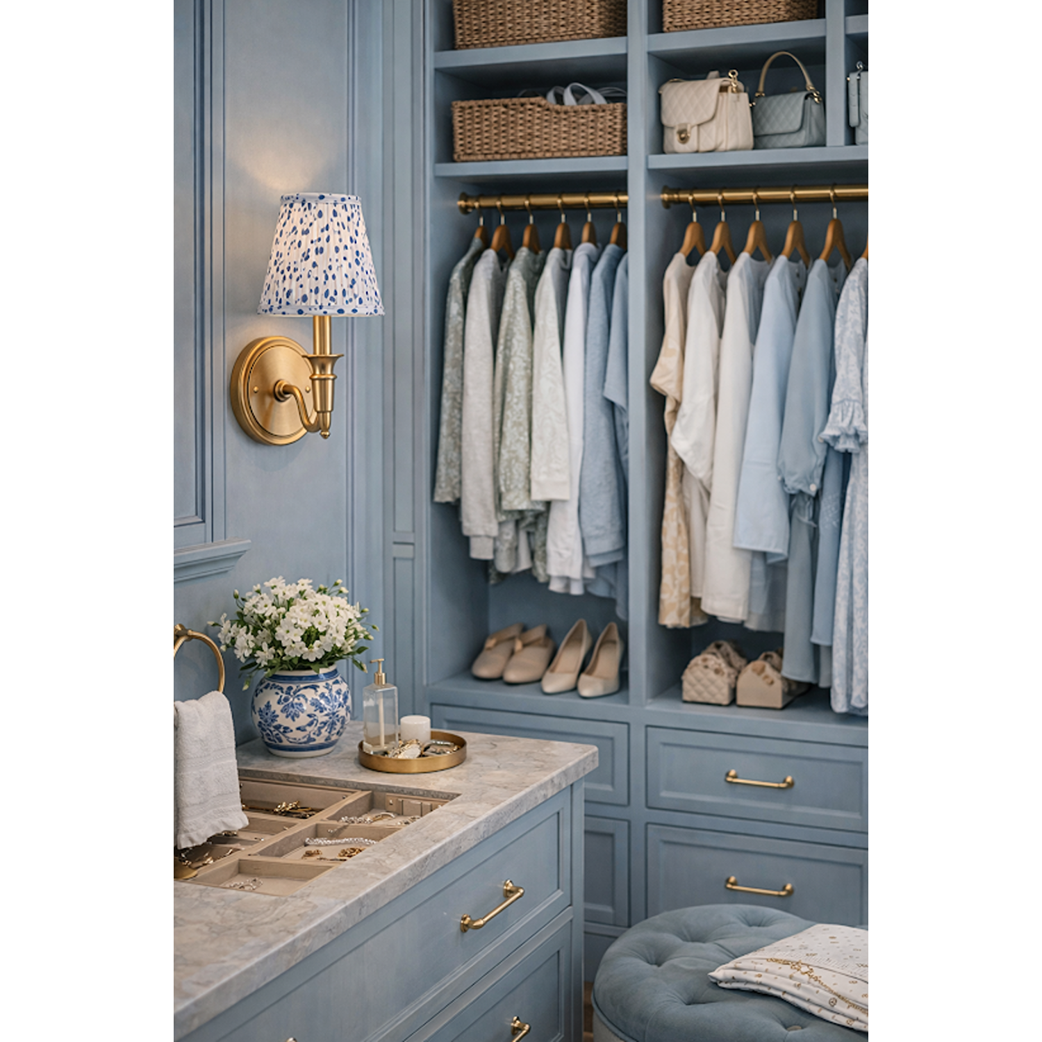 Blue Dot Sconce Shade