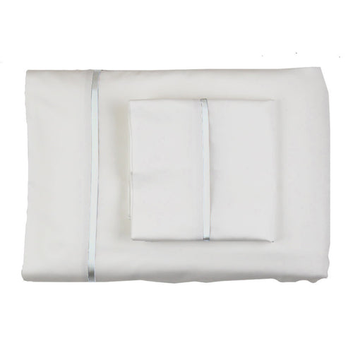 Silk Trim Sheet Set in White