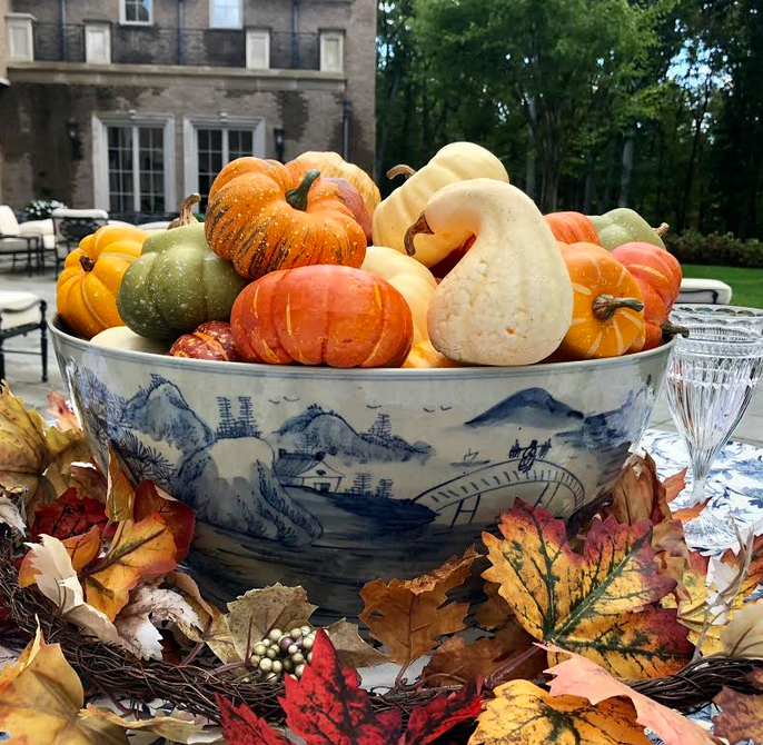 Large Village Scene Bowl
