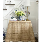 Scalloped Wicker Console