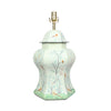 Pale Green & Multi Color Scalloped Hexagon Lamp