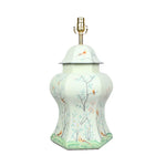 Pale Green & Multi Color Scalloped Hexagon Lamp