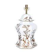 Ivory & Gold Scalloped Hexagon Lamp